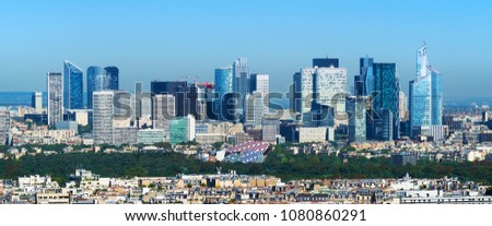 Panorama of the business district of Paris