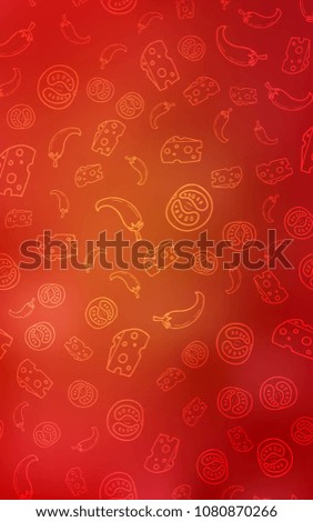 Light Orange vertical pattern with fresh ingredients. Decorative shining illustration with food on abstract template. Pattern for menu of cafes, bars, restaurants.