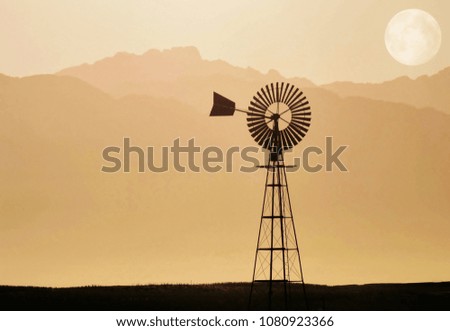 Landscape with full moon over the Ceres mountains
