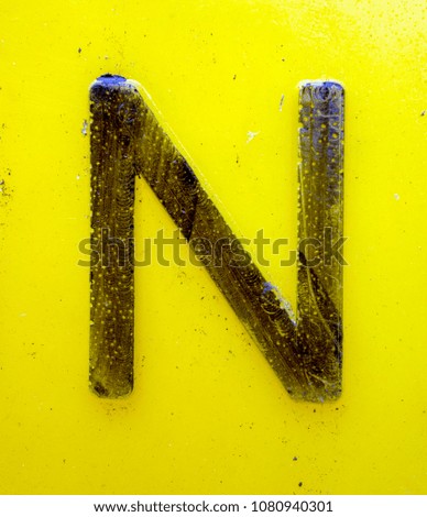 Written Wording in Distressed State Typography Found Letter n