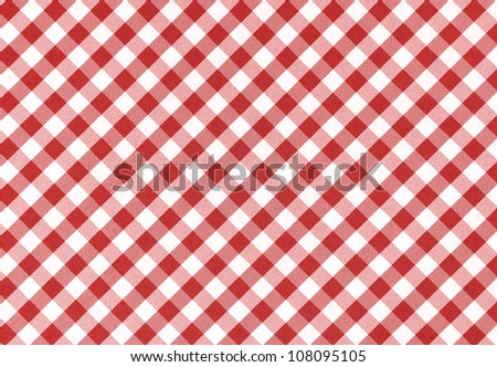 Red and white checkered tablecloth background, texture