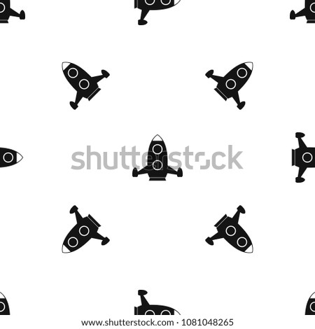 Rocket pattern repeat seamless in black color for any design. geometric illustration