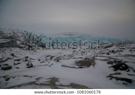 Greenland Kangerlussuaq Russell Glacier touching on the glacier