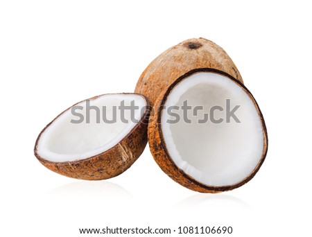 Coconut. Isolated on white background, Save clipping path.