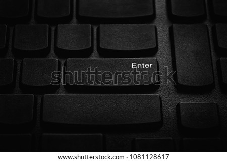 Keyboard computer  device close up enter button ,Vignetting tone