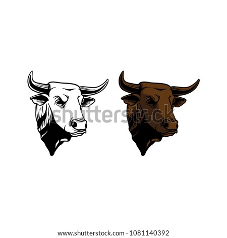 rodeo bull head illustration