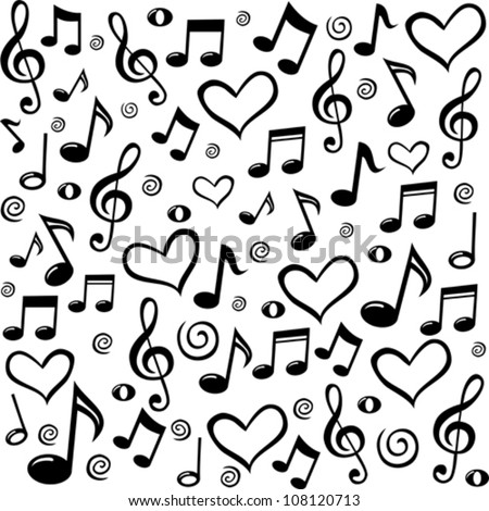 seamless pattern wallpaper of musical notes. Vector Illustration