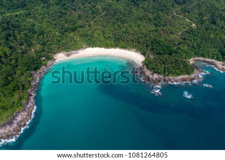 Freedom Beach, hidden beach in Phuket, Aerial view 