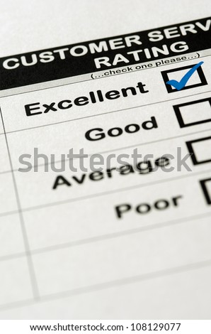 Customer Service Survey With Excellent Rating Chosen Royalty-Free Stock Photo #108129077