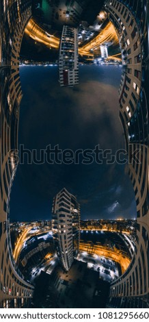 Night Riga 360 VR Drone picture for Virtual reality, Panorama