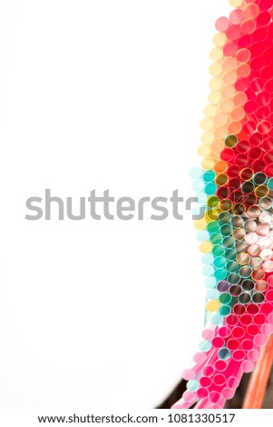 Abstract  straws in a decorative background pattern over a white background with copy space