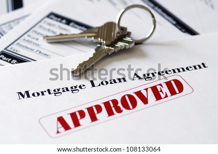 Real Estate Mortgage Approved Loan Document With House Keys Royalty-Free Stock Photo #108133064