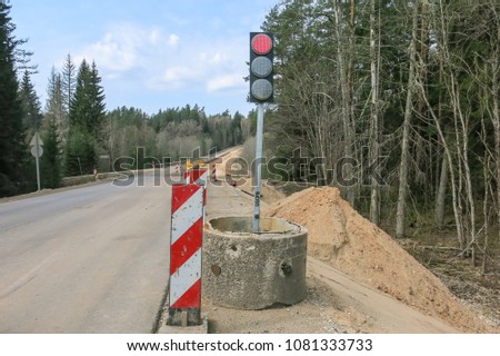 Countryside road repairs in Latvia