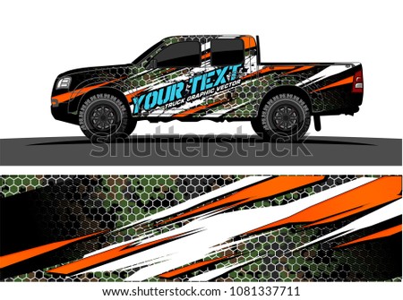 truck and car graphic vector. simple curved shape with grunge background design for vehicle vinyl wrap 