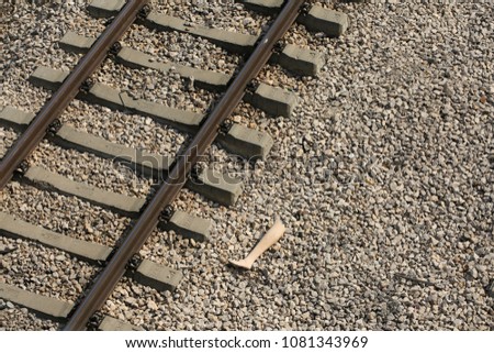 Rails for the train and the torn leg of the dummy
