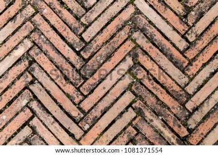 old paving slabs, tiles with a beautiful pattern for the background, Hexagon pattern cement sidewalk