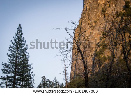 Yosemite moon in sky