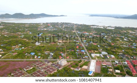 Aerial view countryside At Southern Thailand on sunrise time background.