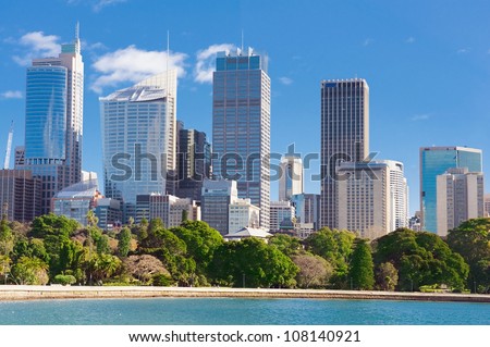 skyline of Sydney with city central business district at the noon