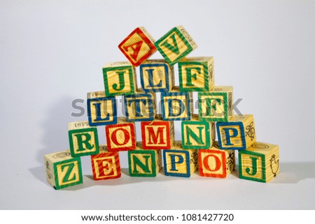 Wooden Alphabet Block Spelling ABC,ABC's blocks.