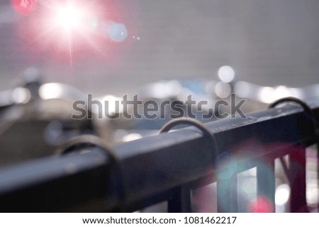 Abstract background light dots on the fence