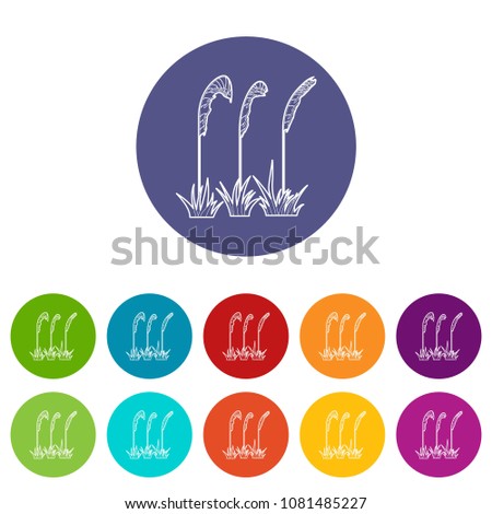 Three plants icon. Outline illustration of three plants vector icon for web