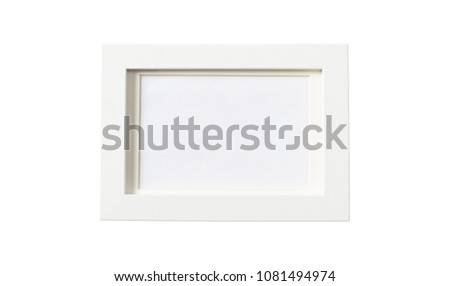 White empty frame isolated on white background, copy space