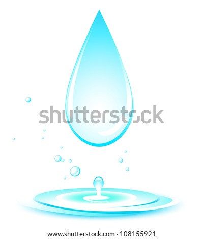 blue isolated water splash on white background
