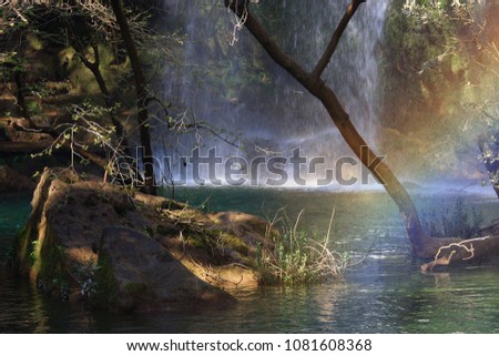 natural waterfall in antalya, turkey