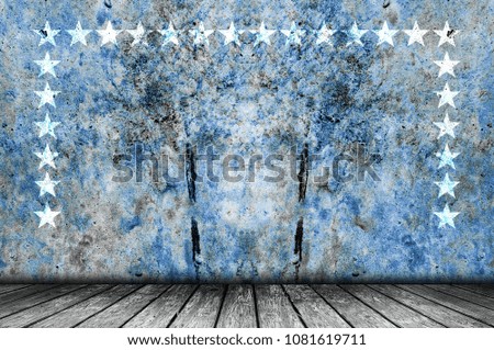 Old grunge stage american background with wood flour