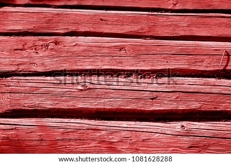 Wooden fence pattern in red color. Abstract background and texture for design.