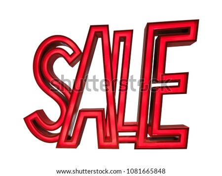 SALE LABEL IN STORE ON WHITE BACKGROUND WITH CLIPPING PATH