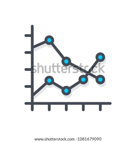 Graph chart diagram colored raster illustration