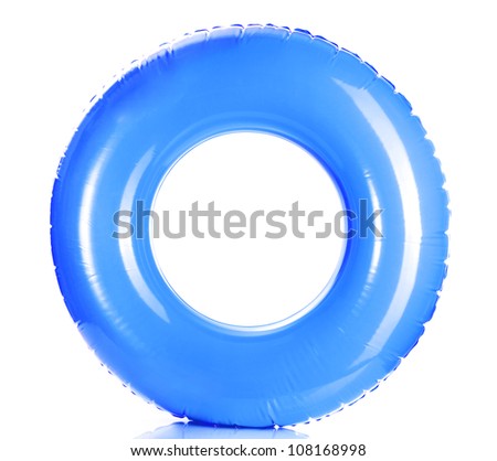 Blue life ring isolated on white Royalty-Free Stock Photo #108168998