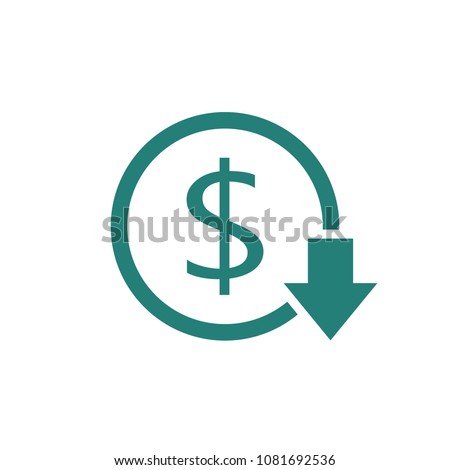 Reduce costs icon. Money clip art isolated on white background