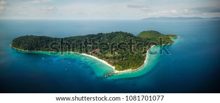 Lang Tengah Island from aerial view of perspective.