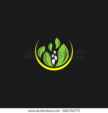 Natural organic care logo design icon template. Eco bio green vector illustration