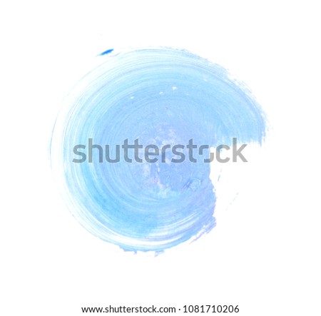 Futuristic abstraction on a white background. Acrylic pattern in the form of a circle of blue.
