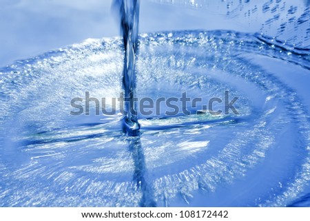 water pouring splash abstract background blue