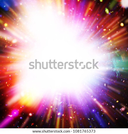 Light stripes. Sunburst in galaxy. The elements of this image furnished by NASA.
