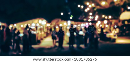 (Vintage tone) Festival Event night Blurred defocused Bokeh abstract Background