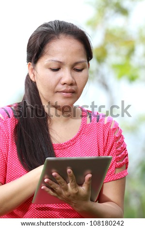 Women using tablet