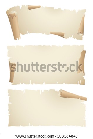 old paper banners , vector set