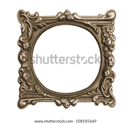 Ornate vintage frame isolated on white background