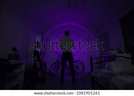 Moscow apartment photo on a long exposure freezelight male circle
