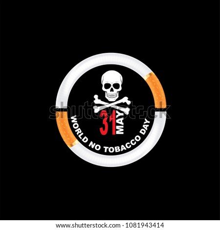 Vector illustration May 31st World No Tobacco Day.  The day is further intended to draw attention to the widespread prevalence of tobacco use and to negative health effects.