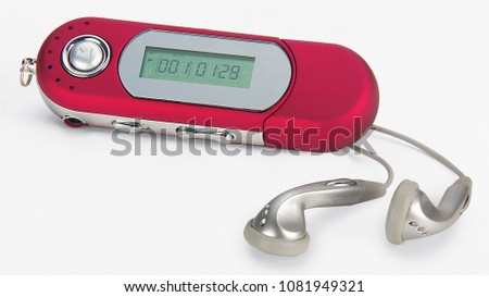MP3 PLAYER MUSIC STEREO RADIO LISTEN AUDIO HEADPHONE USB FLASH DISK RED AIRPHONES
