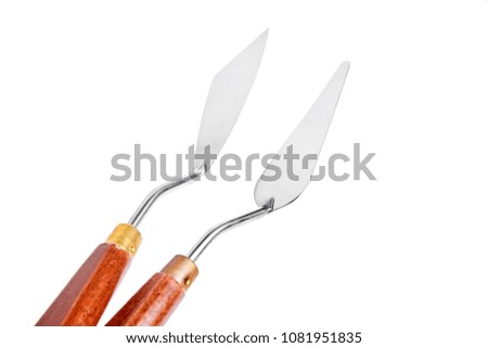Two Palette knives, isolated on white background