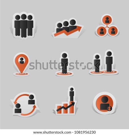 Icon paper style on white background. vector illustration.