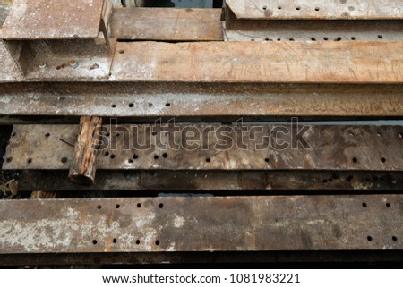 The rust beam in construction site